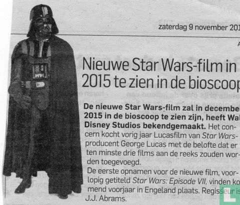 Nieuwe Star Wars-film in 2015 te zien in de bioscoop