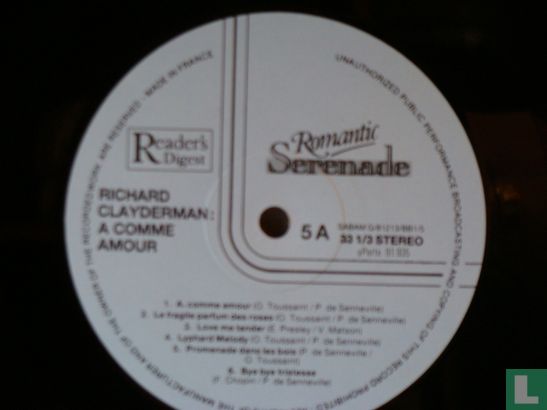 Richard Clayderman : A comme Amour - Afbeelding 3