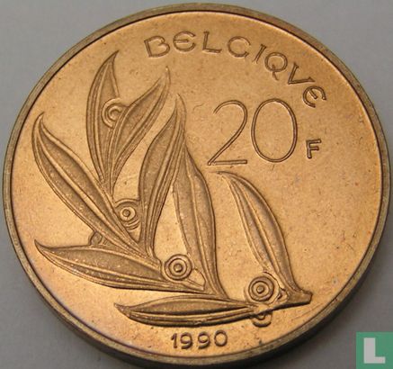 Belgique 20 francs 1990 (FRA) - Image 1