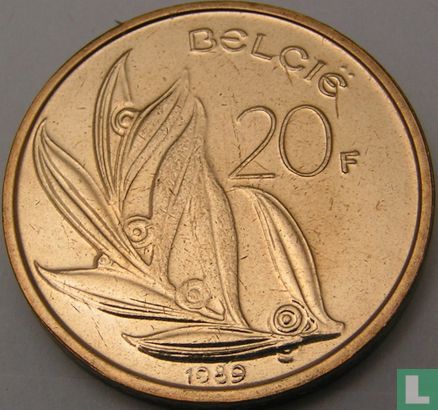 Belgique 20 francs 1989 (NLD) - Image 1