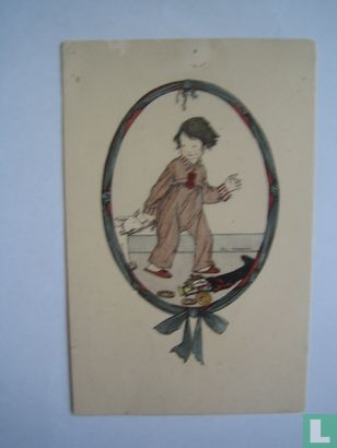 Meisje met houten lammetje - Afbeelding 1