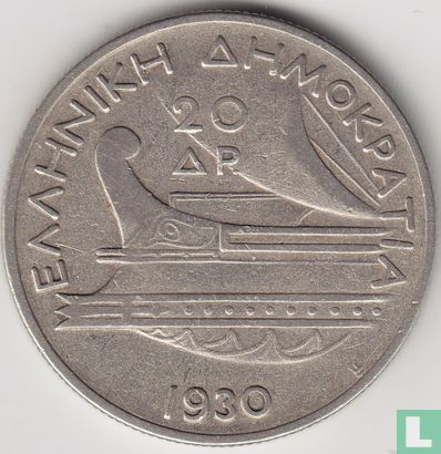 Greece 20 drachmai 1930 - Image 1