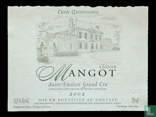 Chateau Mangot - Grand Cru Saint-Emilion 2002, 3 flessen - Image 3