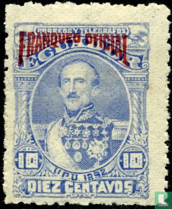 Juan José Flores with overprint