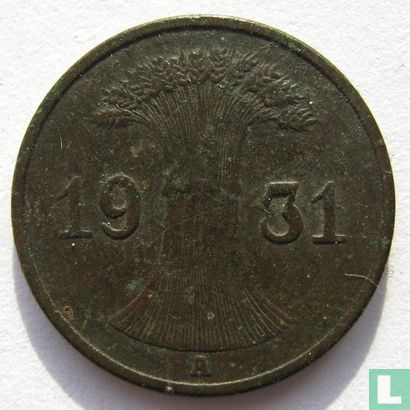 Duitse Rijk 1 reichspfennig 1931 (A) - Afbeelding 1