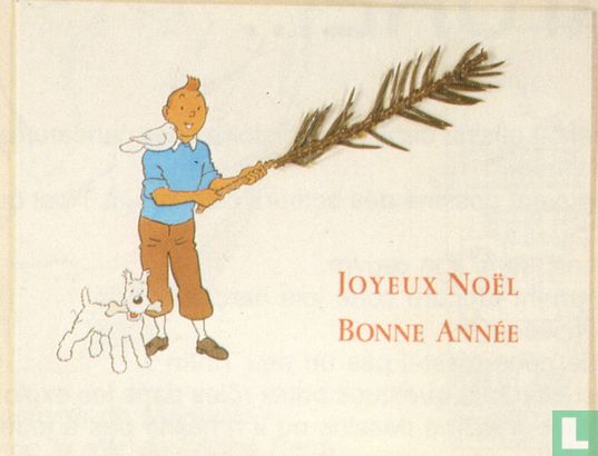 Carte de Voeux Tintin 1956 - Kerstkaart Kuifje 1956 - Afbeelding 1