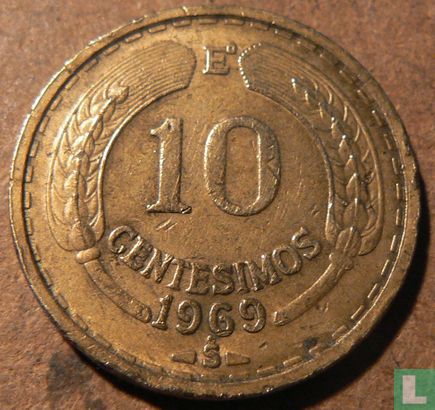 Chili 10 centesimo 1969 - Afbeelding 1