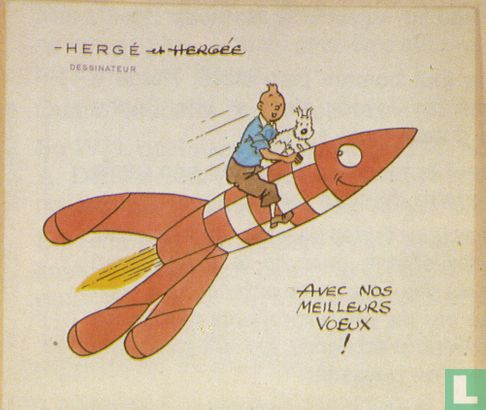 Carte de Voeux Tintin 1953 - Kerstkaart Kuifje 1953