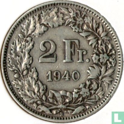 Zwitserland 2 francs 1940 - Afbeelding 1