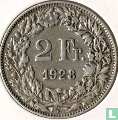 Zwitserland 2 francs 1928 - Afbeelding 1