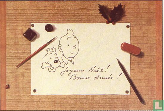 Carte de Voeux Tintin 1961 - Kerstkaart Kuifje 1961