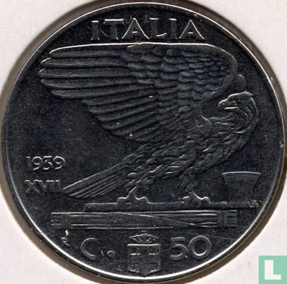 Italië 50 centesimi 1939 (niet magnetisch - XVII)  - Afbeelding 1