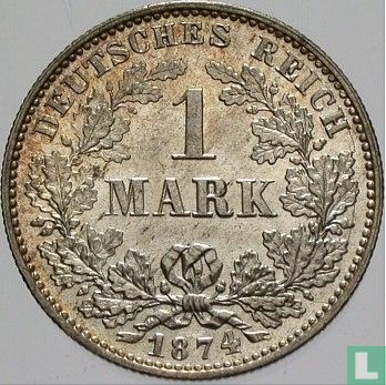 Empire allemand 1 mark 1874 (G) - Image 1