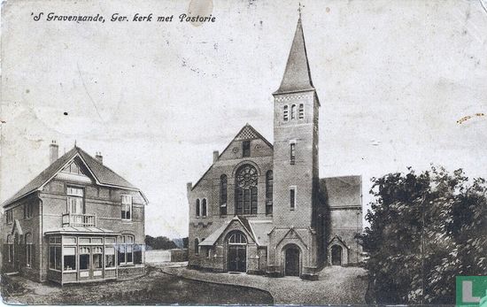 'S Gravenzande, Ger. kerk met Pastorie - Afbeelding 1