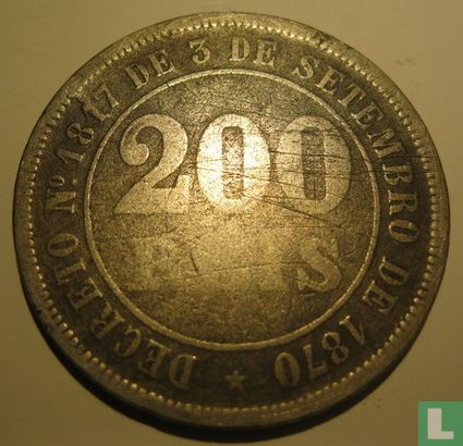 Brasilien 200 Réis 1882 - Bild 2
