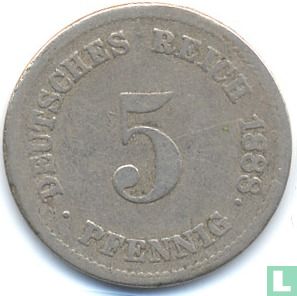 Duitse Rijk 5 pfennig 1888 (G) - Afbeelding 1