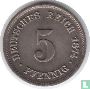 Deutsches Reich 5 Pfennig 1874 (F) - Bild 1