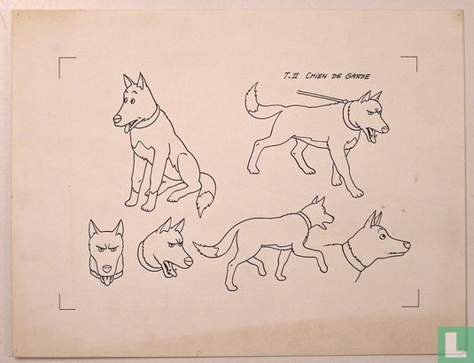 Kuifje en het Haaienmeer - Hond - tekening - Bob de Moor - Image 1