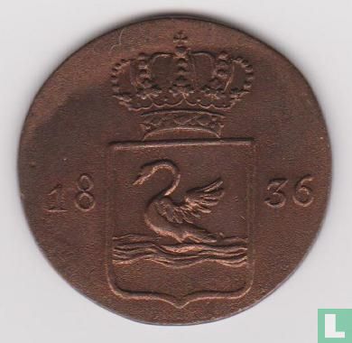 Nederlands Indië 1 duit 1836 (zwaantjesduit) - Afbeelding 1