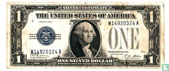 États-Unis 1 dollar Certificat argent (Woods & Mellon) - Image 1