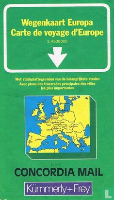 Wegenkaart Europa/Carte de voyage d'Europe
