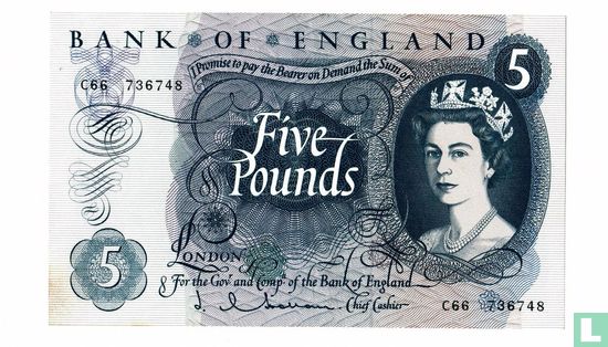 Groot Brittannië 5 pounds zonder datum (1963) - Afbeelding 1