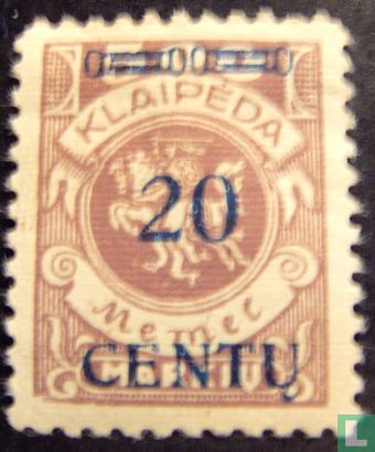 National coat of arms, with overprint