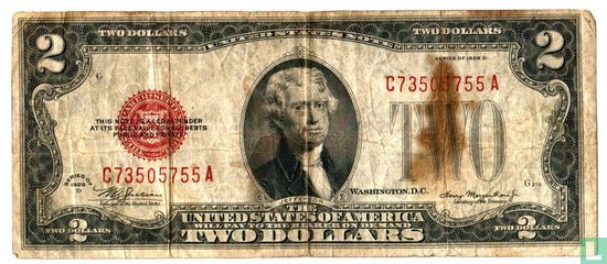Verenigde Staten 2 dollar 1928 (United States Note, red seal) - Afbeelding 1