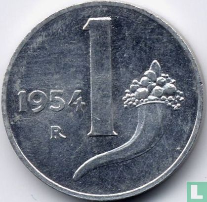 italy 1 lira 1954 - Image 1