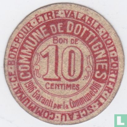 Dottignies 10 centimes 1916 - Image 1