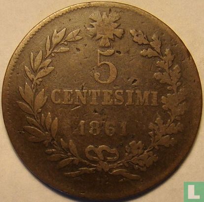 Italië 5 centesimi 1861 (B) - Afbeelding 1