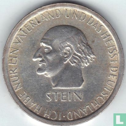 Empire allemand 3 reichsmark 1931 "100th anniversary Death of Heinrich vom Stein" - Image 2