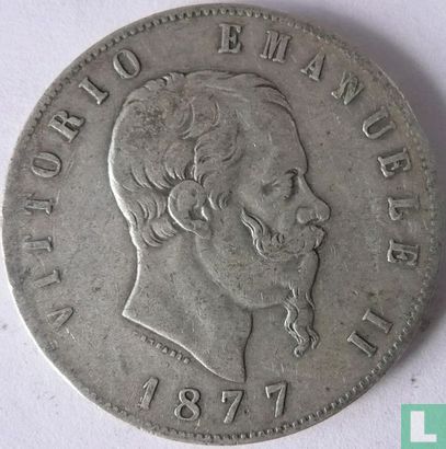 Italie 5 lire 1877 - Image 1