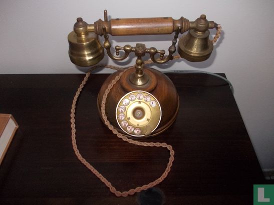Telcer antique wooden/brass phone - Bild 1
