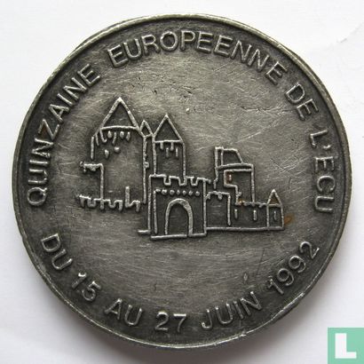 1 ecu de Carcassonne 1992 "Quinzane Europeenne de l'ecu du 15 au 27 juin 1992" - Afbeelding 1