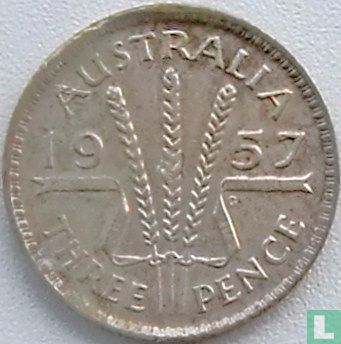 Australie 3 pence 1957 - Image 1