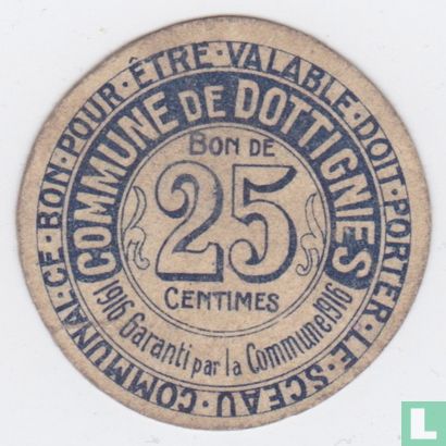 Dottenijs (Dottignies) 25 centimes 1916 - Afbeelding 1