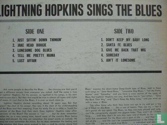 Lightning Hopkins Sings the Blues - Afbeelding 2