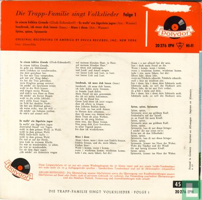 Die Trapp-Familie singt Volkslieder Folge 1 - Afbeelding 2