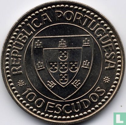 Portugal 100 escudos 1987 (cuivre-nickel) "Gil Eanes crossed Cape Bojador in 1434" - Image 2