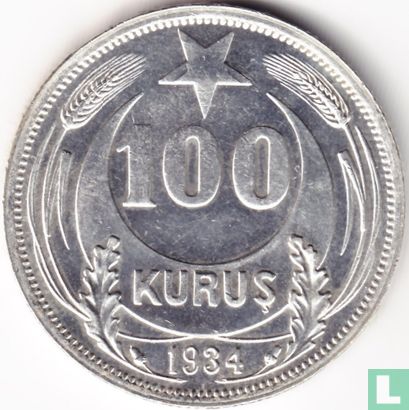 Turkey 100 kurus 1934 (type 1) - Image 1