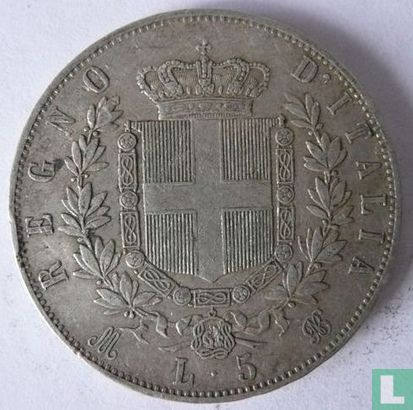 Italien 5 Lire 1870 (M) - Bild 2