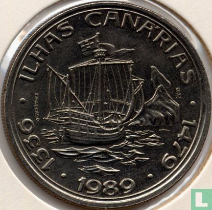 Portugal 100 escudos 1989 (koper-nikkel) "Discovery of the Canary Islands" - Afbeelding 1