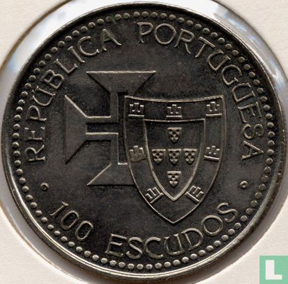 Portugal 100 Escudo 1989 (Kupfer-Nickel) "Discovery of Madeira and Porto Santo" - Bild 2