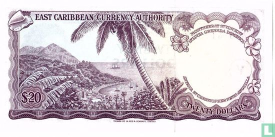East Caribbean Currency Administration 20 Dollar Saint Vincent 1965 - Bild 2