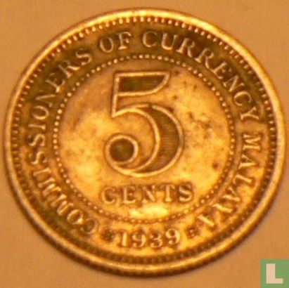 Malaya 5 cents 1939 - Afbeelding 1