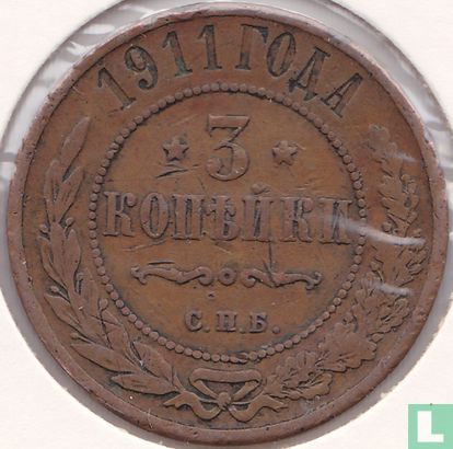Rusland 3 kopeken 1911 - Afbeelding 1