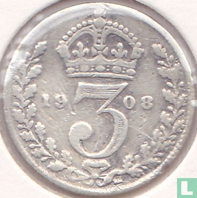 Verenigd Koninkrijk 3 pence 1908 - Afbeelding 1