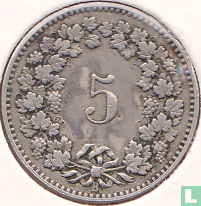 Switzerland 5 rappen 1891 - Image 2