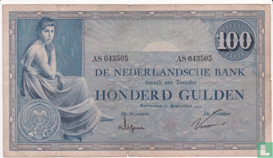100 Gulden 1921 - Afbeelding 1